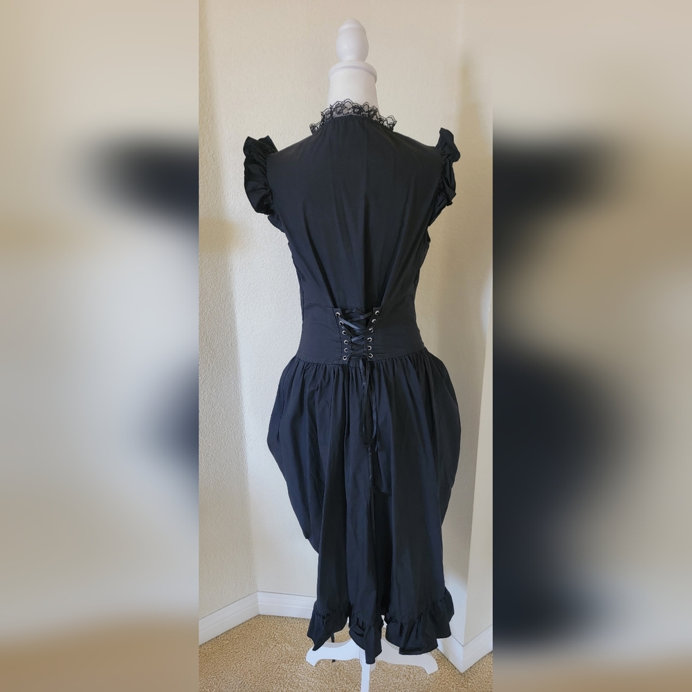 Victorian Valentine Steampunk Gothic Renaissance Women's Laced Top Dress, Size L - Picture 7 of 10